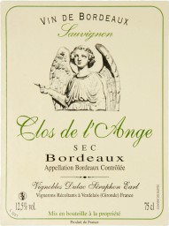 Etiquette du Bordeaux Sec, Château Clos de l'Ange
