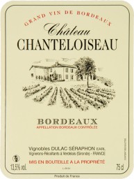 Etiquette du Bordeaux Rouge, Château Chanteloiseau