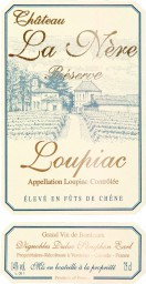 Etiquette du Loupiac, Château La Nère