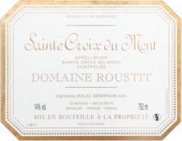 Etiquette du Ste-Croix-du-Mont, Château Roustit